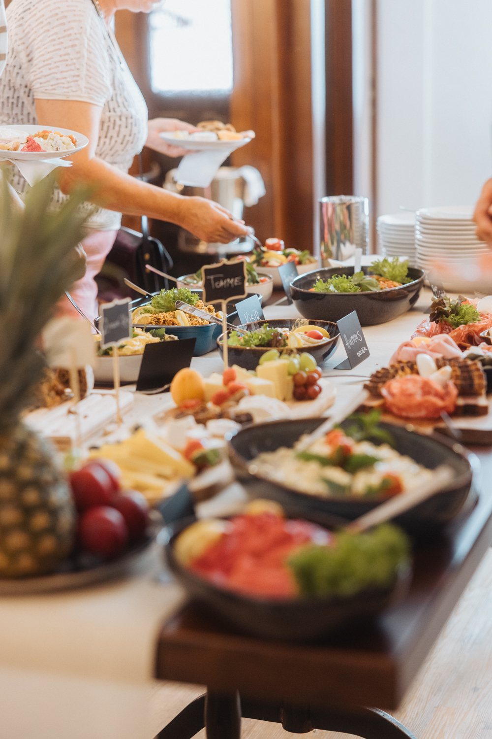 Schwarz-Weiss Nahaufnahme Buffet